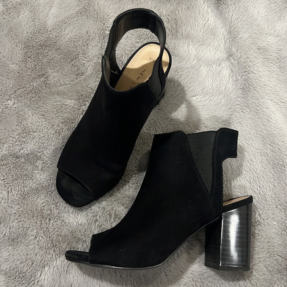 New Look suede peep toe booties - 37